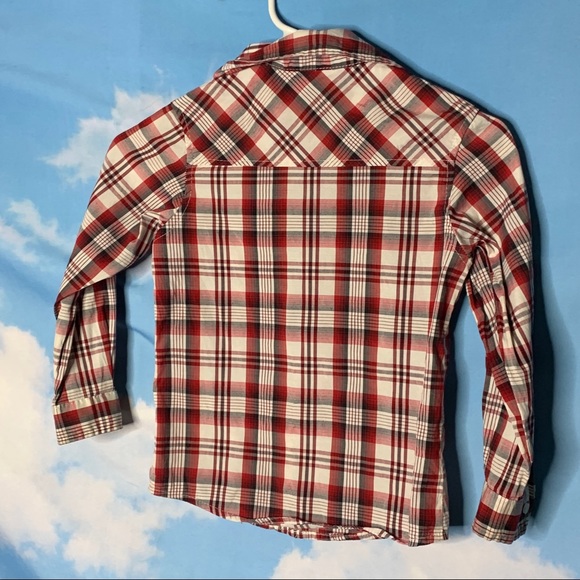 Swiss Cross- Red & Black Plaid Button Up Shirt 6 - Picture 8 of 10
